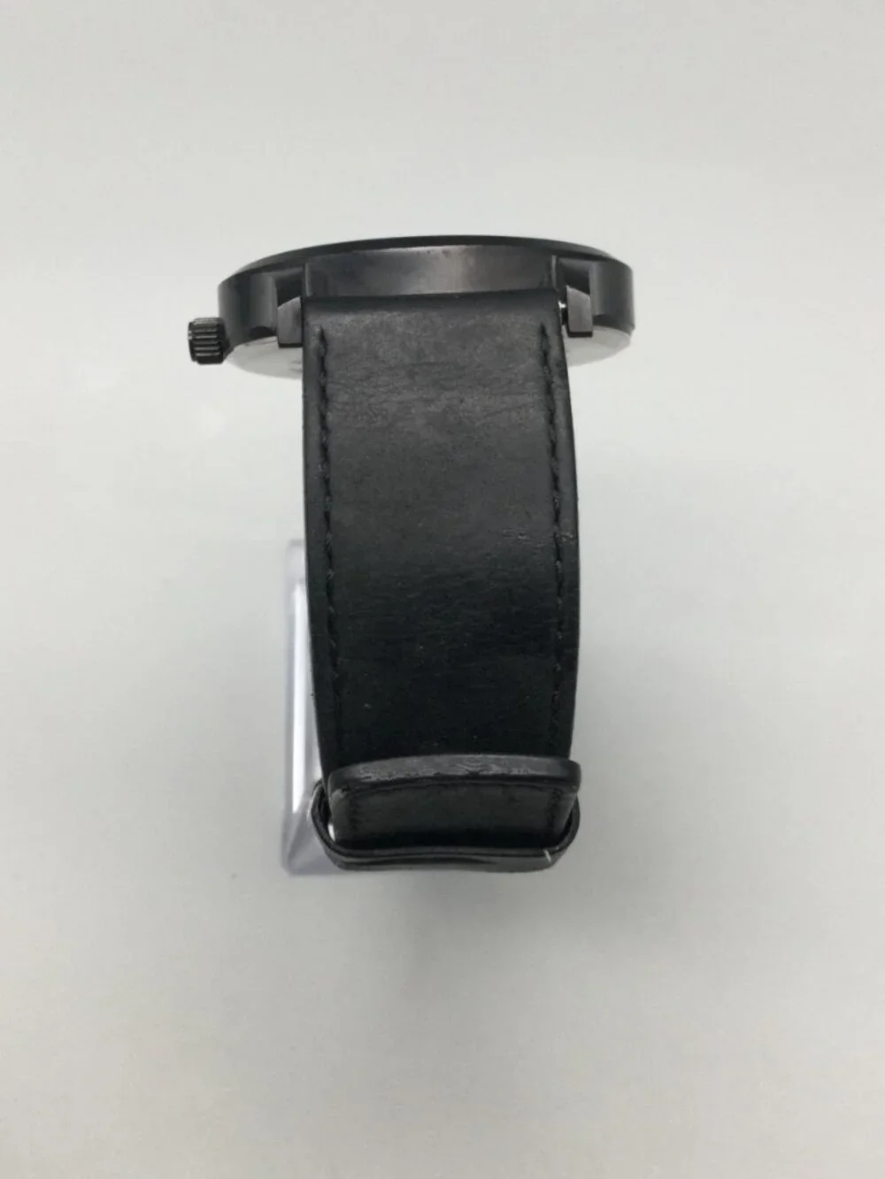 MVMT Black Rose Mens Watch 45mm Black Rose Gold Leather Band New Battery